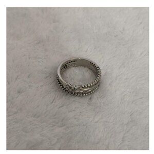 Petite X Ring w/ Diamonds (Sterling Silver) by David Yurman, Size 8